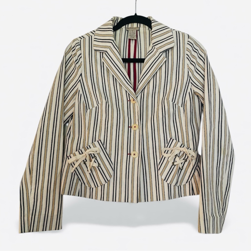 Elevenses Striped Size 6 Blazer from Anthropologie